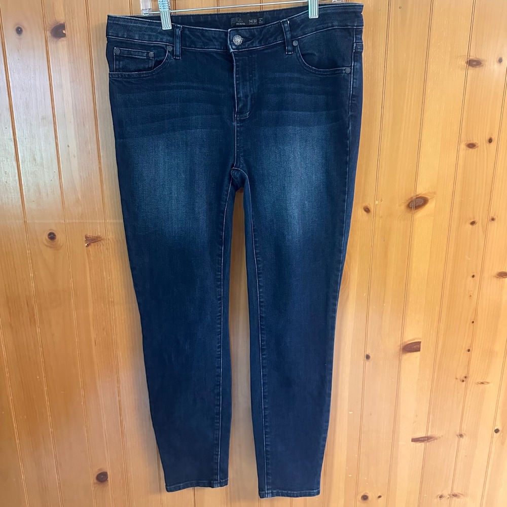 Prana Kara Jean 14/32 Gorpcore Minimalist Dark Wash Skinny Organic Cotton